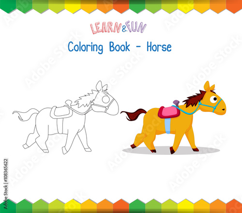 Horse coloring book educational game