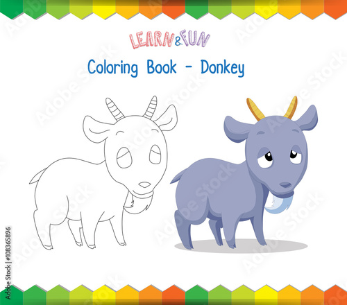 Goat coloring book educational game