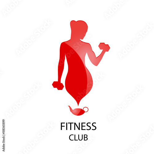 fitness club red icon