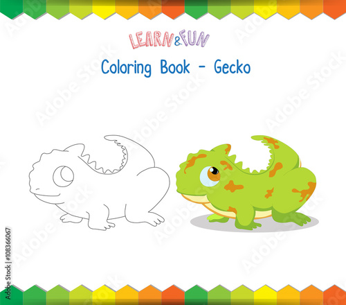 Gecko coloring book educational game