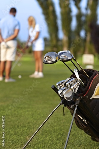 Closeup photo of professional golfing kit