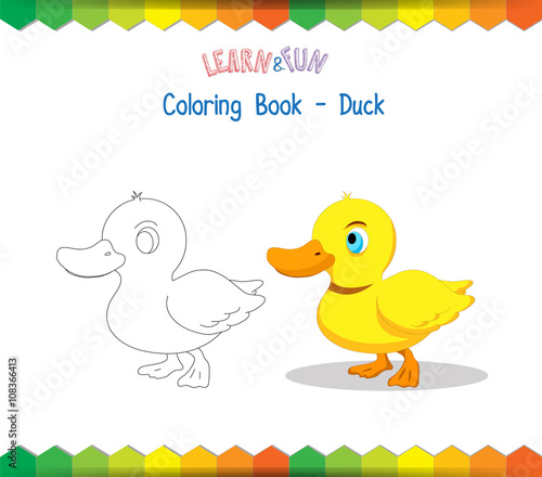 Duck coloring book educational game