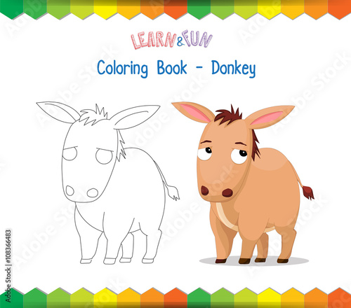 Donkey coloring book educational game