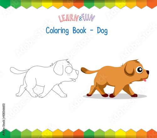 Dog coloring book educational game