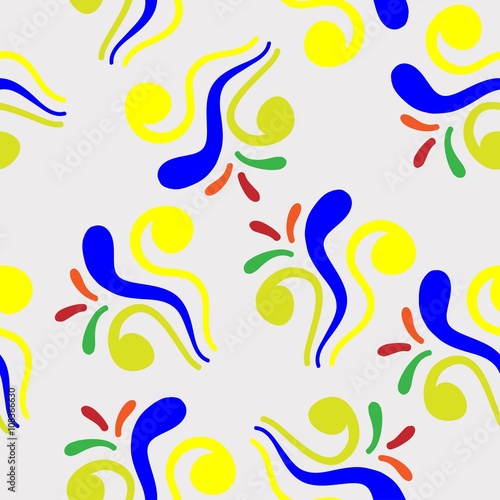 Seamless colorful doodle abstract swirls pattern