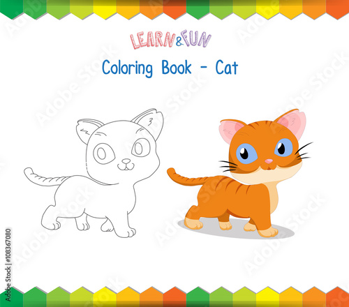 Cat coloring book educational game
