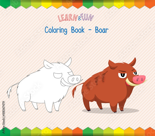 Boar coloring book educational game
