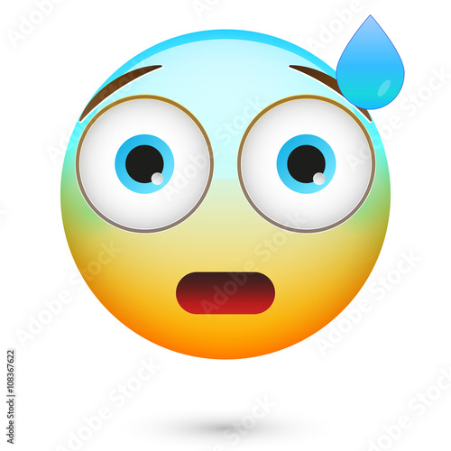 Surprised emoticon. Isolated vector illustration on white background