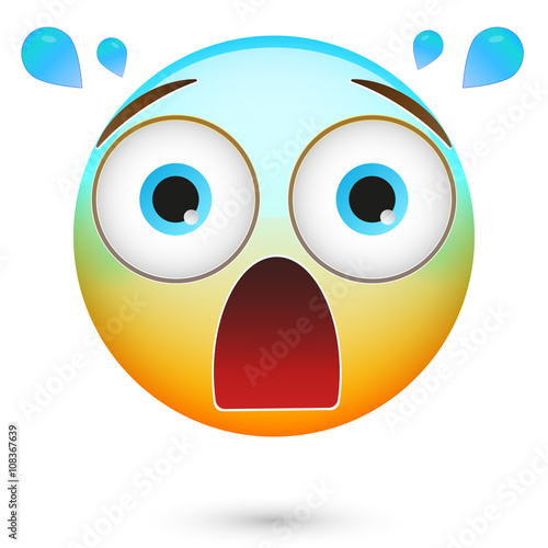 Skaryed emoticon. Isolated vector illustration on white background