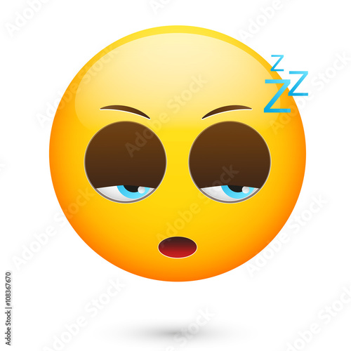  Emoticon sleeping. Isolated vector illustration on white background