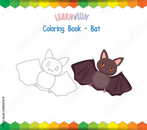 bat coloring book educational game