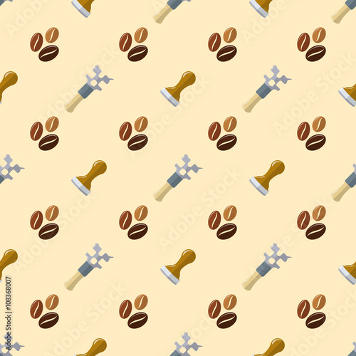 vector coffee barista seamless pattern.