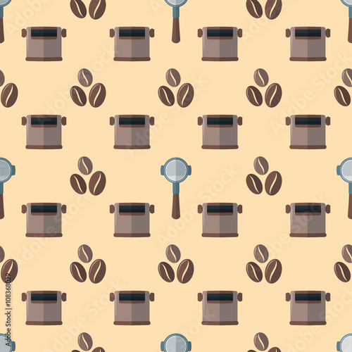 vector coffee barista seamless pattern.