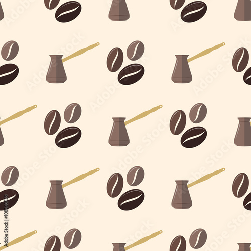 vector coffee barista seamless pattern.