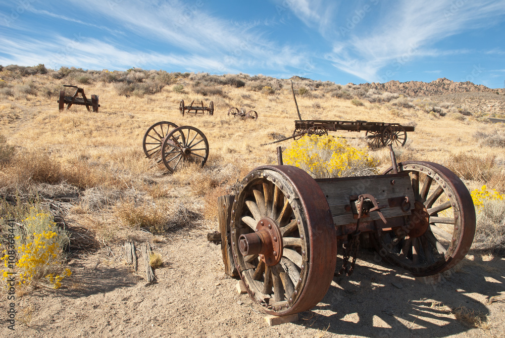 Old Wagon Wheels in the California Desert