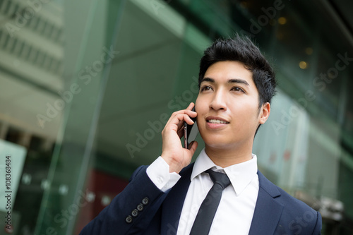 Business man chat on mobile phone