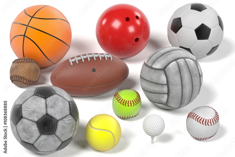 3d rendering of collection of balls