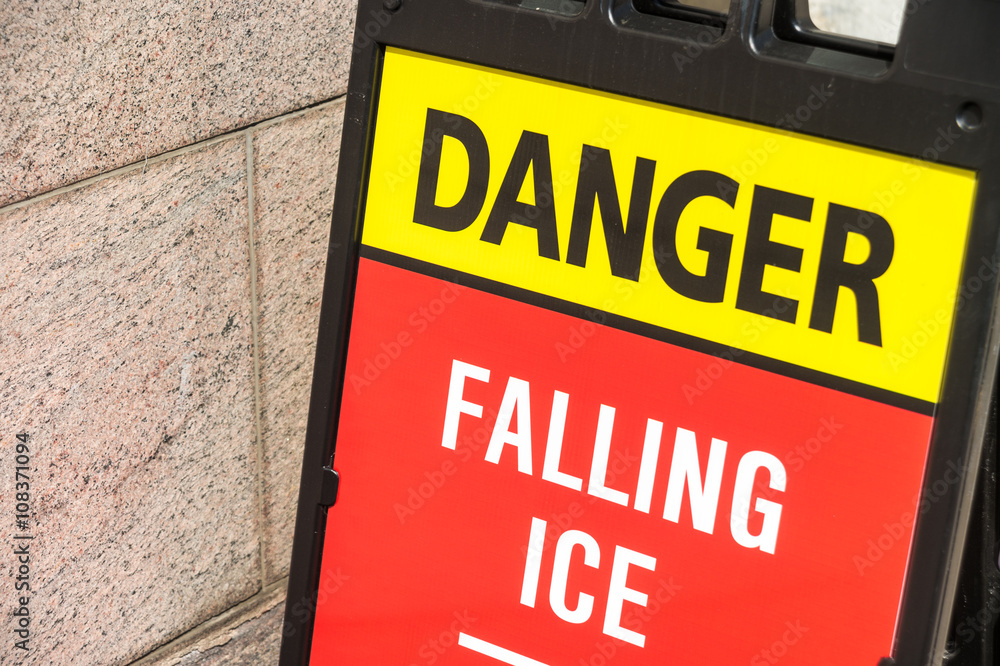 Obraz premium Danger Falling ice sign