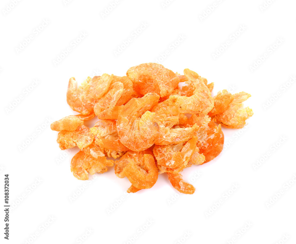 Dried shrimp on white background. Dried shrimp on white background.