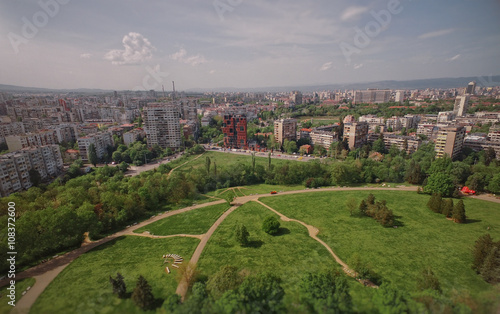 City of Sofia from central park