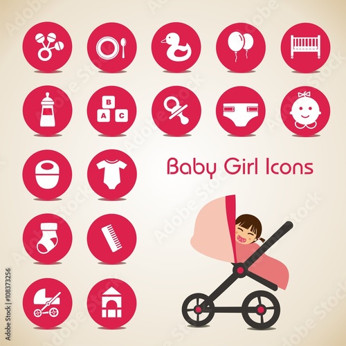 Conjunto de iconos de bebé. Objetos para bebé