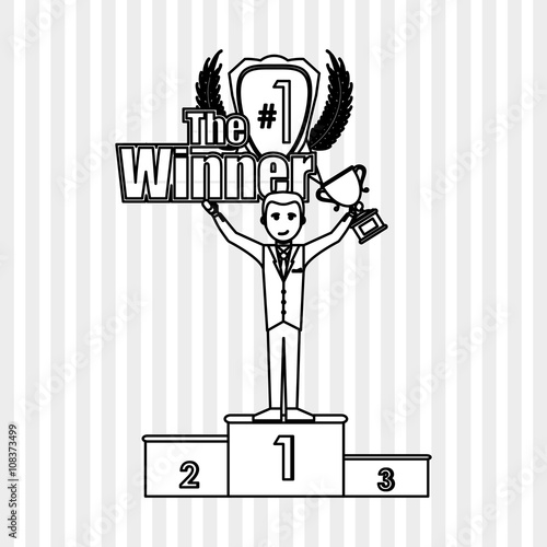 Winner icon design , editable vector