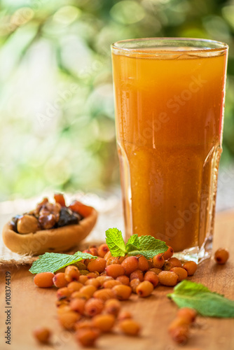 fruit drink with sea buckthorn