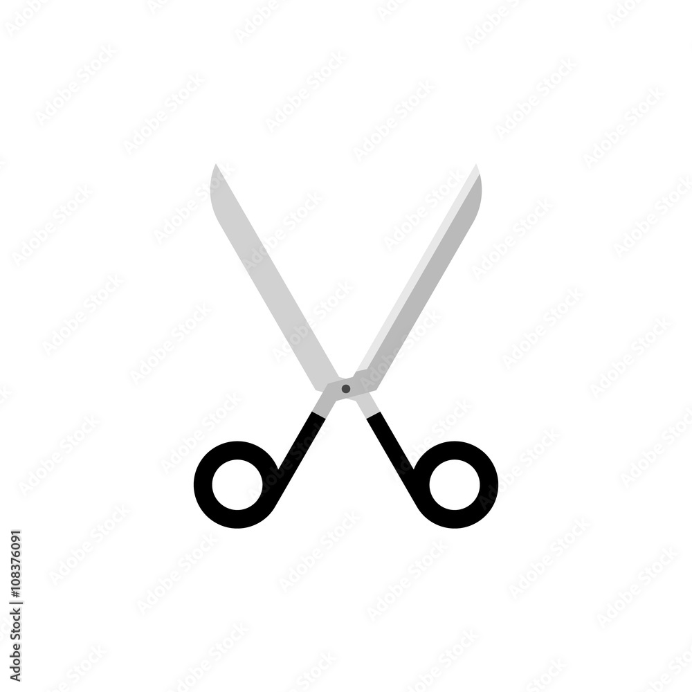 Scissors isolated on white. Vector illustration. Scissors isolated on white. Vector illustration.