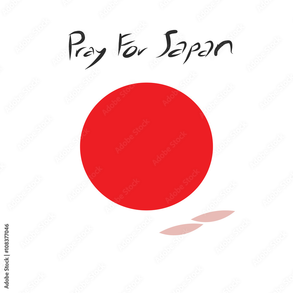 Pray for Japan with cherry blossom drop Pray for Japan with cherry blossom drop