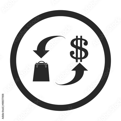 Shopping symbol product money exchange  sign simple icon on background