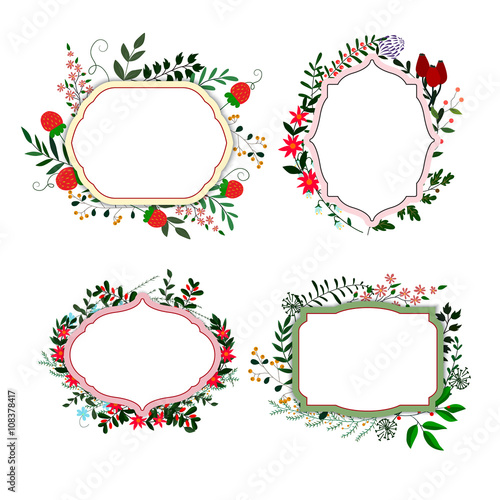 set of floral frames