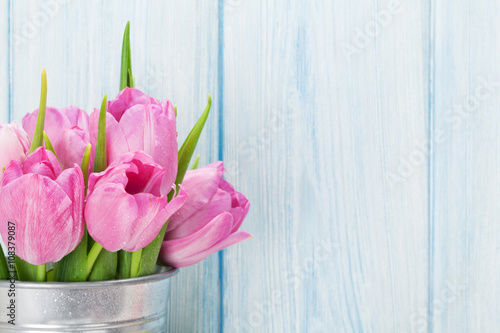 Fototapeta Naklejka Na Ścianę i Meble -  Fresh pink tulip flowers bouquet