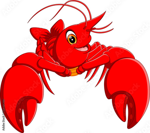 illustration of cute lobster cartoon