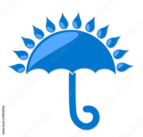 umbrella Logo with rain.