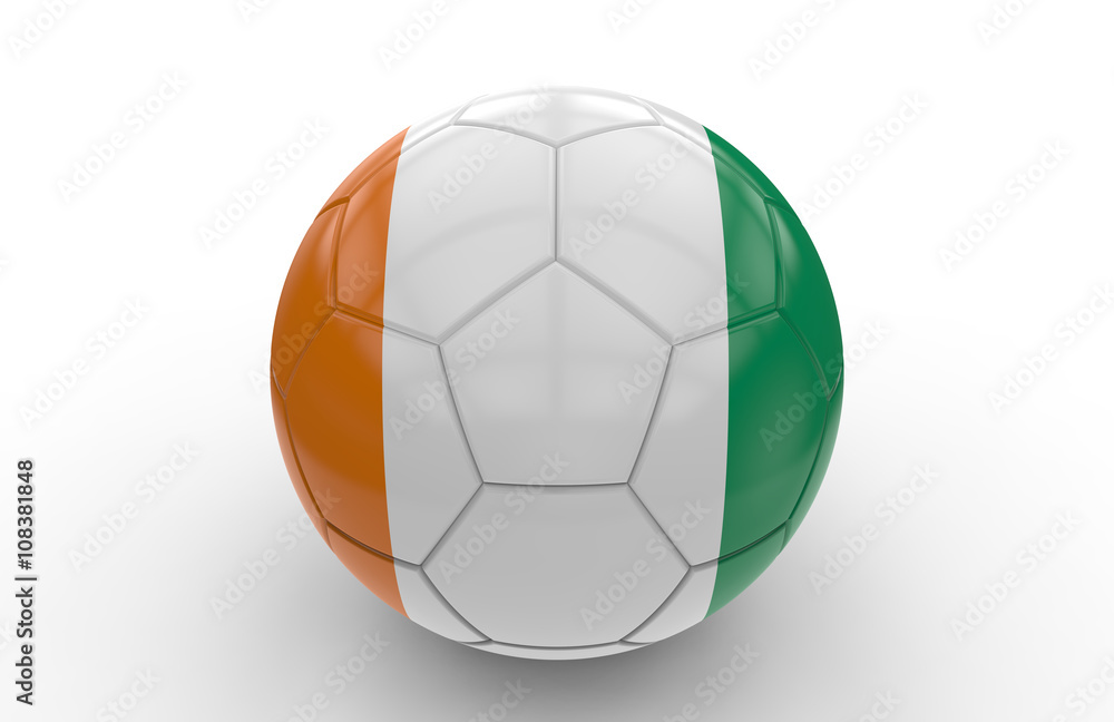 Soccer ball with Algeria flag; 3d rendering Soccer ball with Algeria flag; 3d rendering