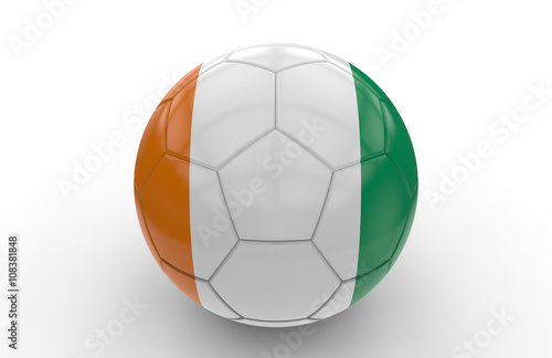Soccer ball with Algeria flag  3d rendering