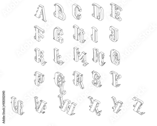 Full set of isometric alphabet