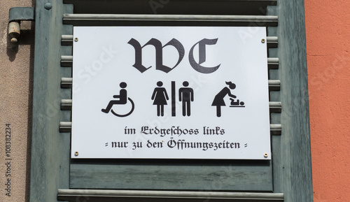 Obraz na płótnie WC Schild w salonie