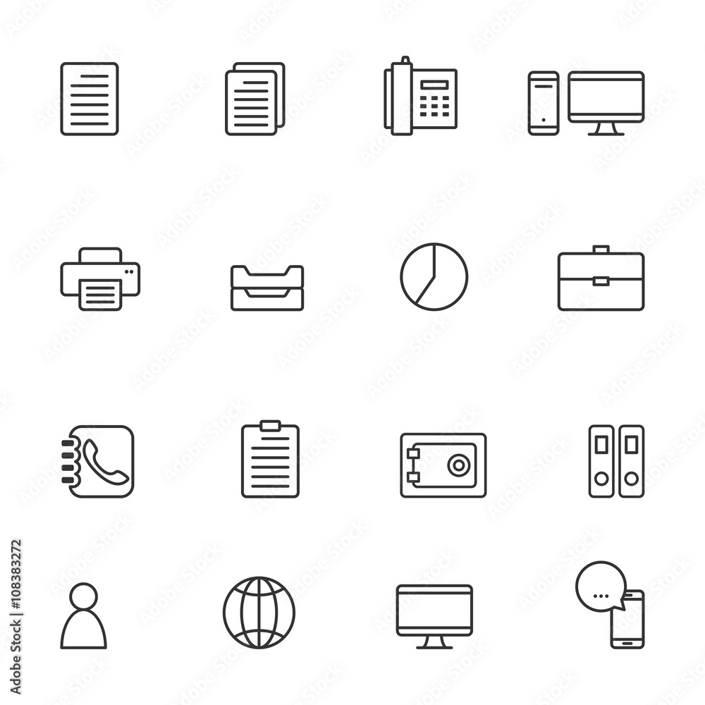 Office Icons,Vector EPS10. Office Icons,Vector EPS10.