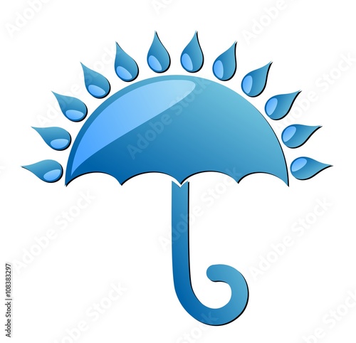 umbrella Logo with rain.