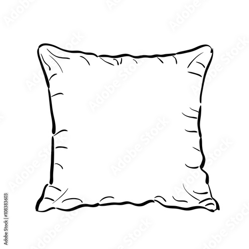 Throw pillow sketch. Vector illustration.
