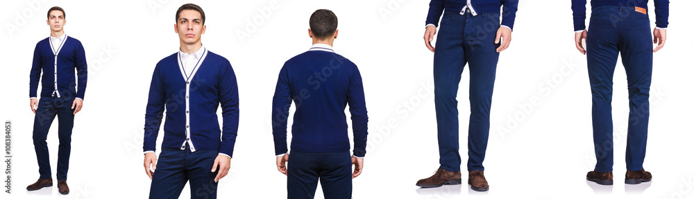 Young man in fashion concept isolated on white Young man in fashion concept isolated on white