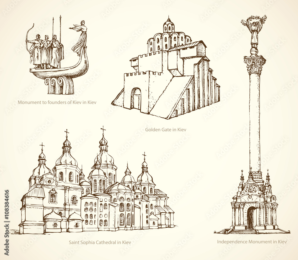 A view from the river Seine to historical monuments of Paris. Drawing by  Mani Mosaferi | Saatchi Art