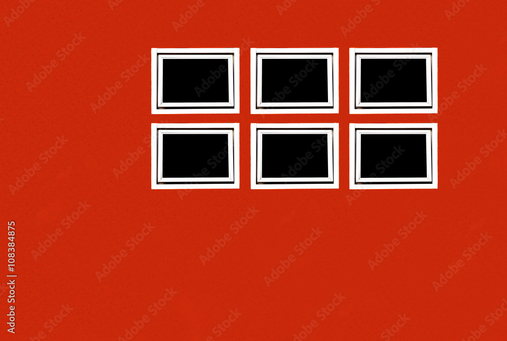 Six ventilator on red cement wall texture background Six ventilator on red cement wall texture background