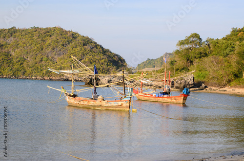 Small fishing boats in the beach