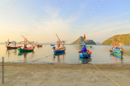 Small fishing boats in the beach