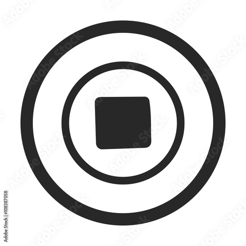 Stop playing button sign simple icon on background
