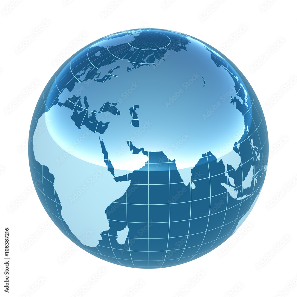 Fototapeta premium Earth Grid Blue East