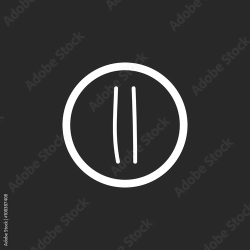 Pause Stop playing button sign simple icon on background