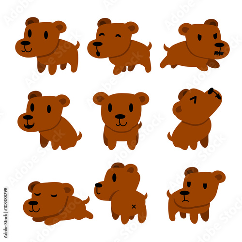 Cartoon character dog poses